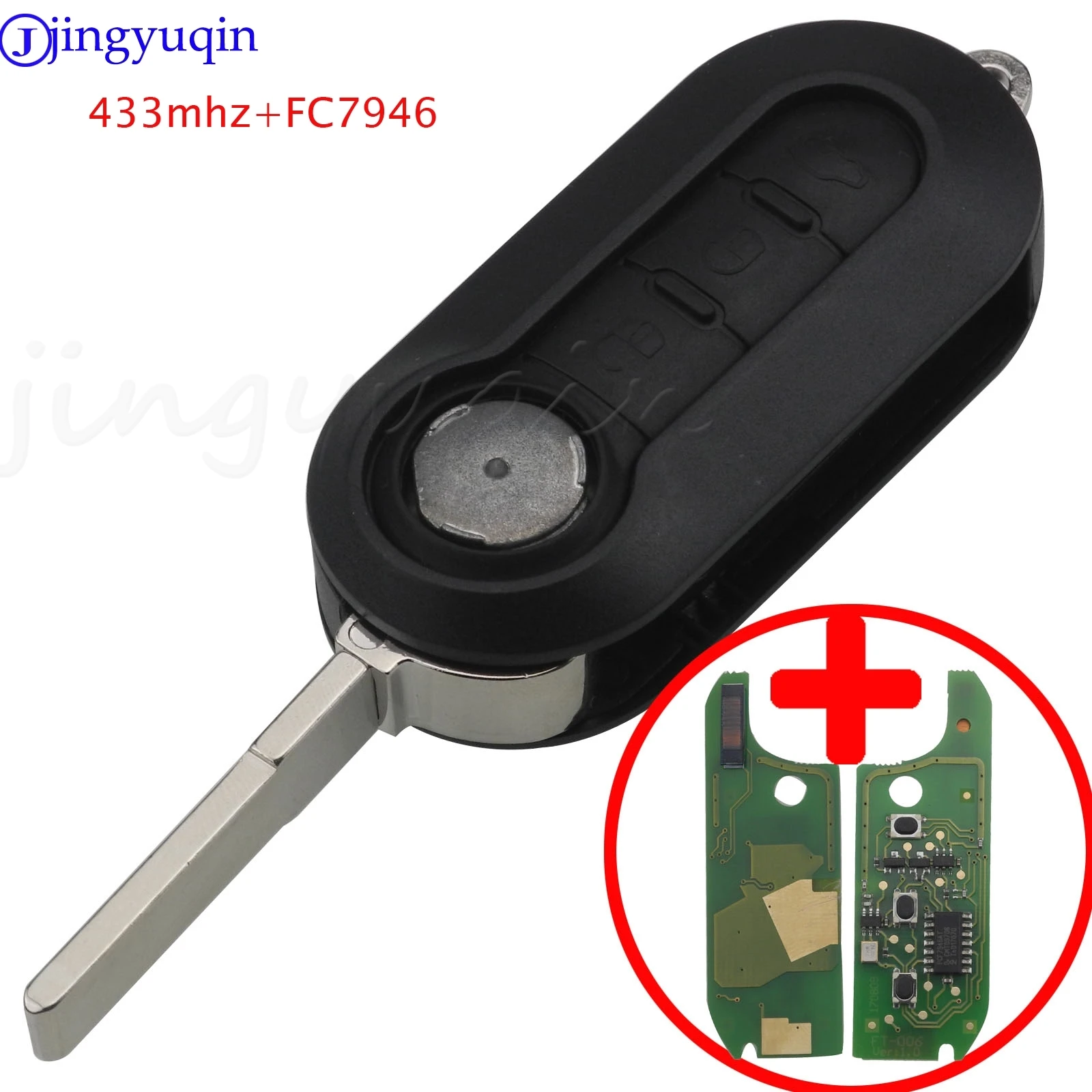 

Bilchave for Fiat Remote Control Key 433mhz ID46 PCF7946 Chip 3 Button Flip Folding for Fiat 500 Bravo Ducato Grande 2010-2016