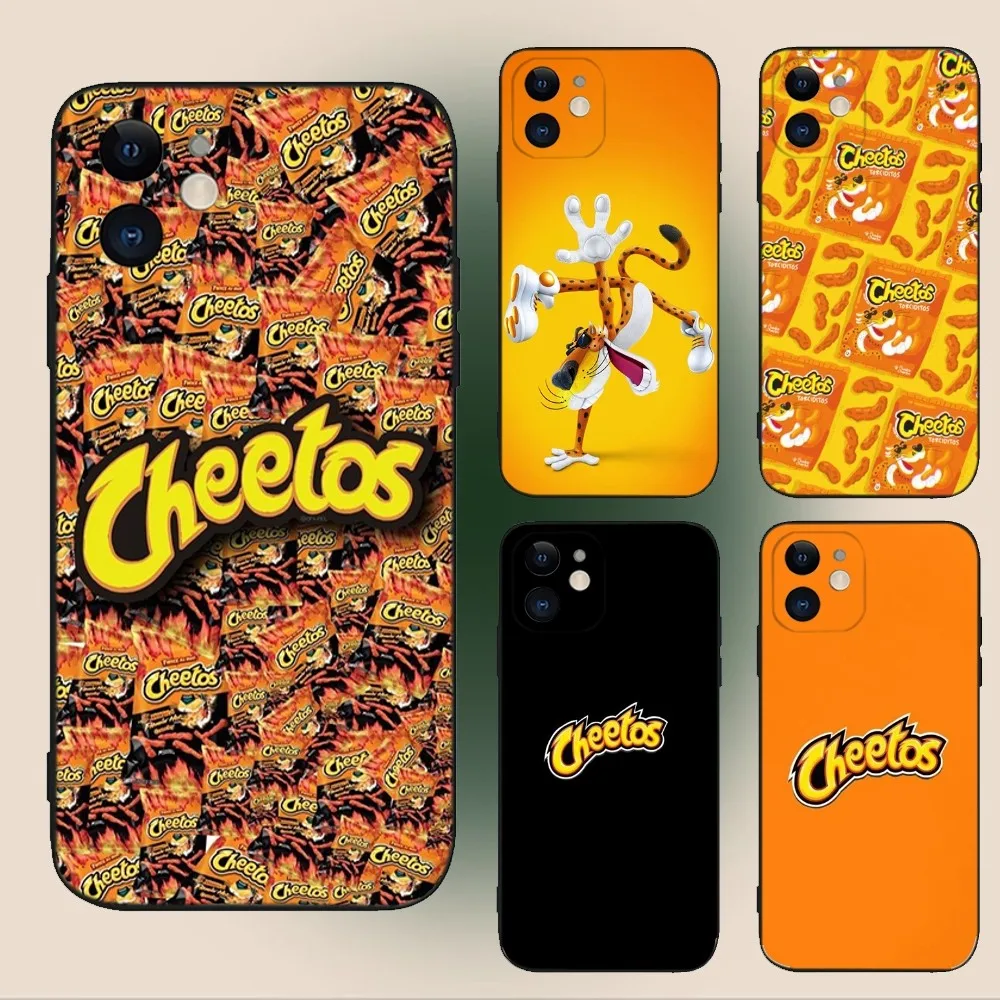 C-CheetosS Snack Food Phone Case For iPhone 16,15,14,13,12,11,Plus,Pro Max,XS,X,XR,SE,Mini,8,7 Soft Silicone Black Cover