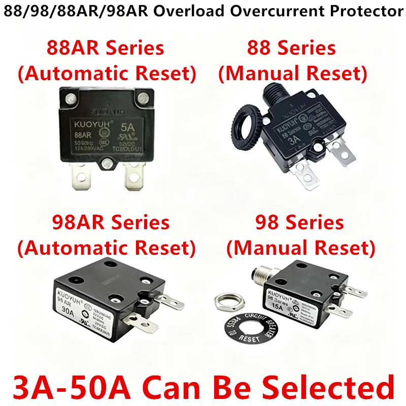 Overload Overcurrent Protector Switch Reset Equipment Circuit Breaker Water Pump Air Pressure Charging Car Washing Machine