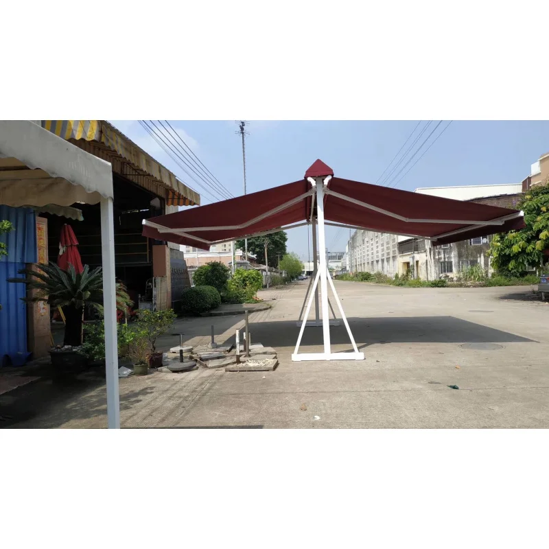 Custom. التلقائي الفاخرة قافلة نفخ مقاوم للماء في الهواء الطلق شاشة الظل فناء المظلة مزدوجة Retra أفضل مظلة قابلة للسحب #6