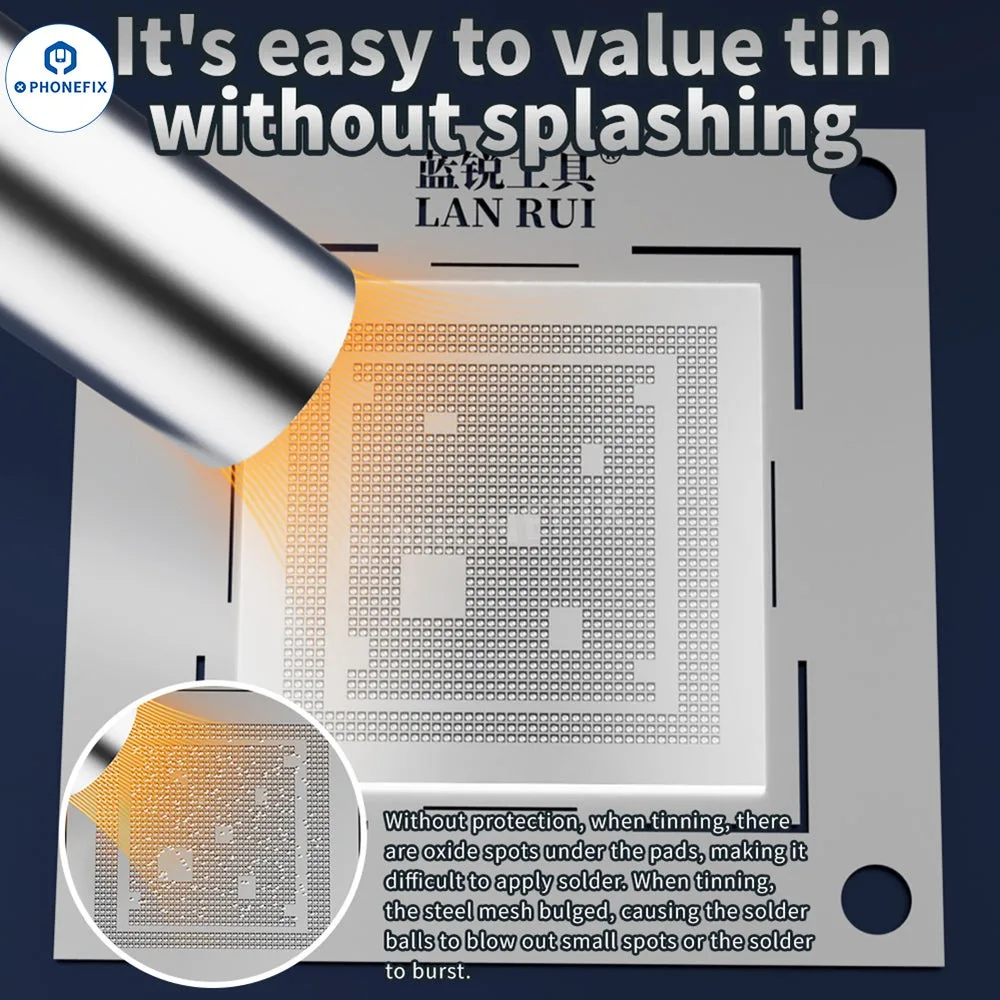 

LanRui Взрывозащищенный оловянный прокладочный коврик, прозрачное защитное стекло, предотвращает припой шариков для взрыва, инструмент для ремонта материнской платы BGA PCB