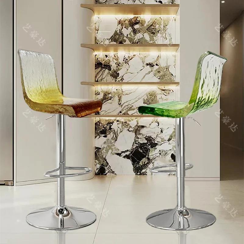 

Swivel Unique Bar Stools Adjustable Modern Backrest Ergonomic Bar Chairs Minimalist Lounge Taburetes Altos De Cocina Furniture