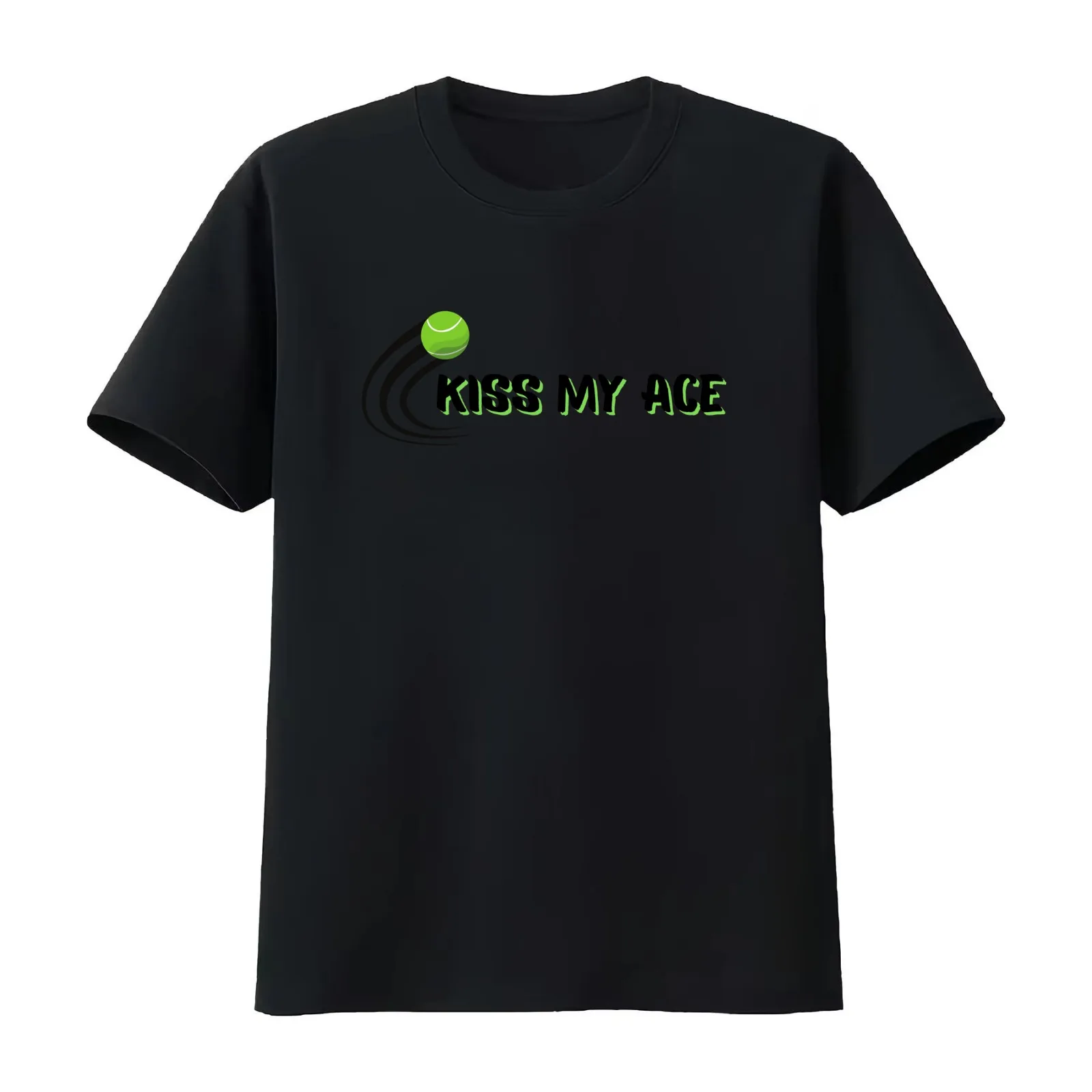 Kiss my ace tennis T-Shirt Summer Casual Cotton Tee Oversized Streetwear Tops Vintage Graphic Print Loose Fit Short Sleeve