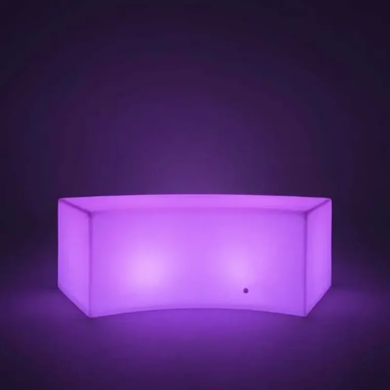 Color Changing LED  Illuminated Curved Bench