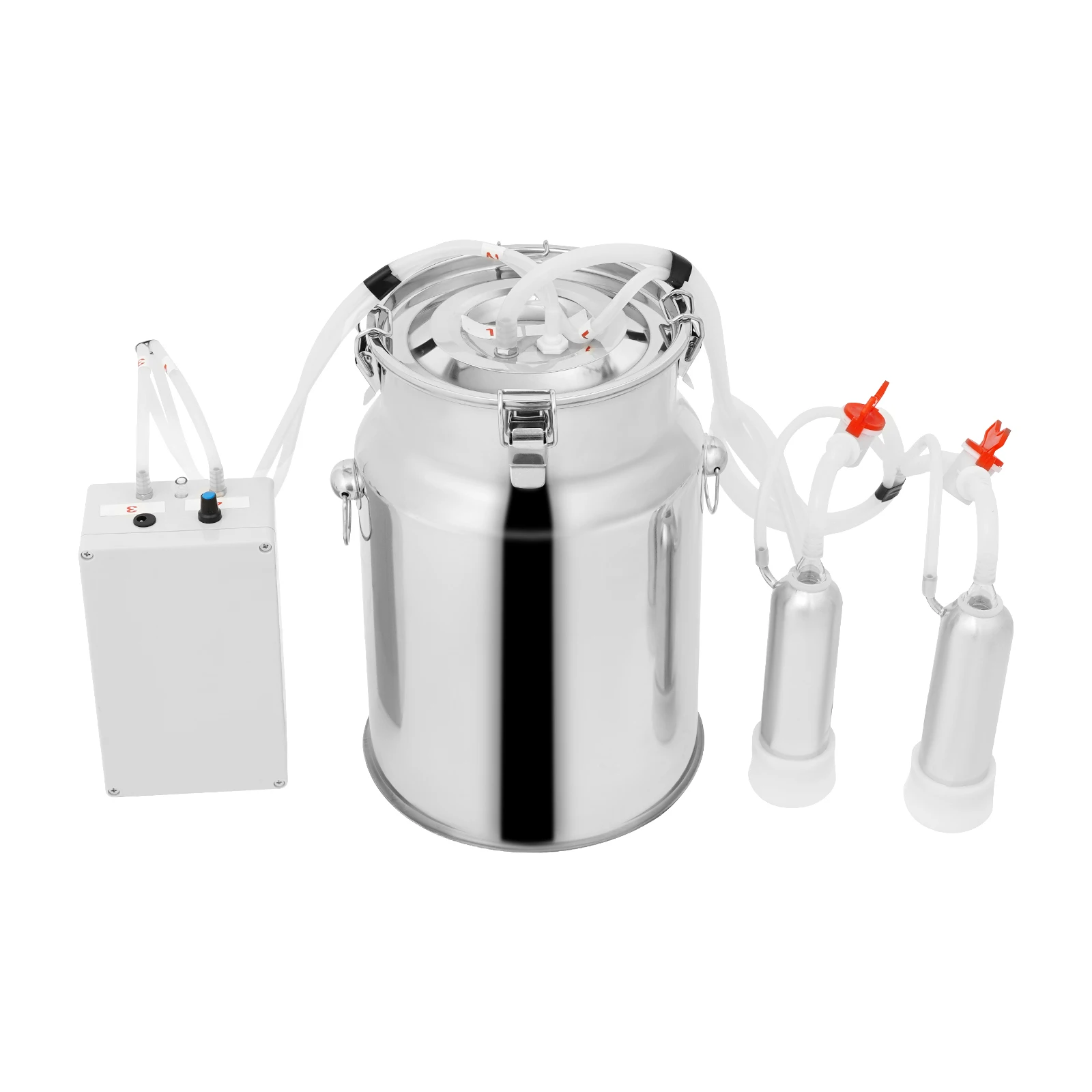 

Electric Milking Machine for Cows Goats Stainless Steel Bucket Pulsation Vacuum Portable Dairy Farm Household