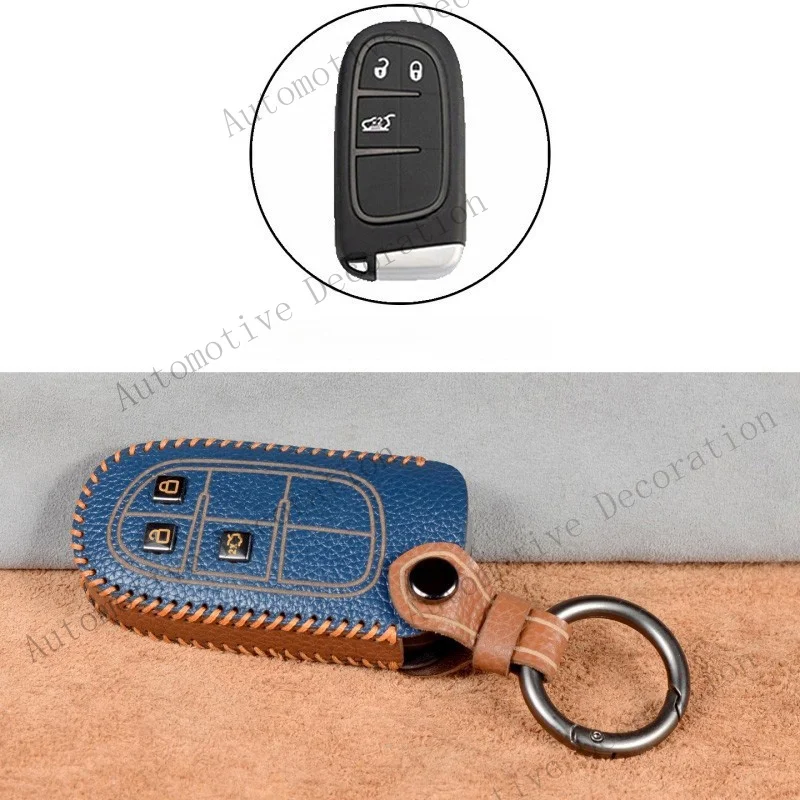 Z+ Genuine Leather Car Key Fob Case Cover For Jeep Grand Cherokee Renegade Compass