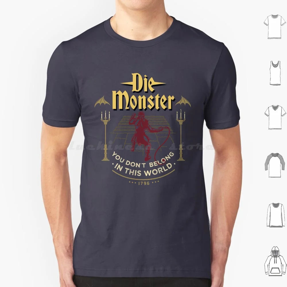 Die Monster No pertenece en este mundo. Camiseta de algodón para hombre y mujer, estampado artesanal, Castlevania Drácula Symphony Richter Die World