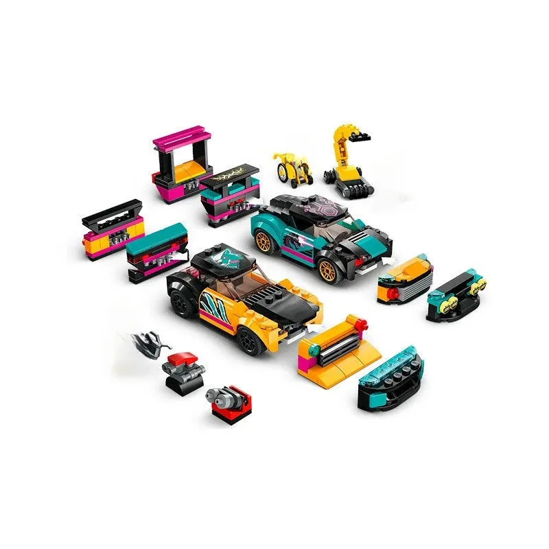 

City series building Blocks Car modification Repair station sports car track Assembly Toys Children's Christmas Gifts