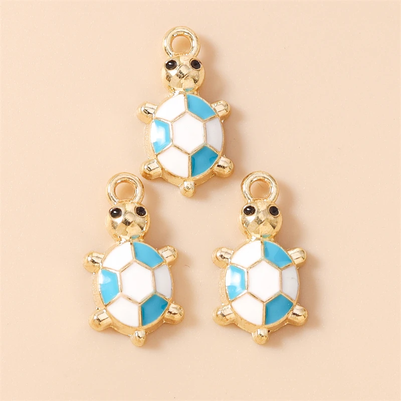 20 Stück 10 x 18 mm Cartoon-Anhänger mit bunten Emaille-Tiermotiven, Schildkröten-Anhänger für die Schmuckherstellung, Halsketten, Ohrringe, DIY-Bastelzubehör – Detail 16