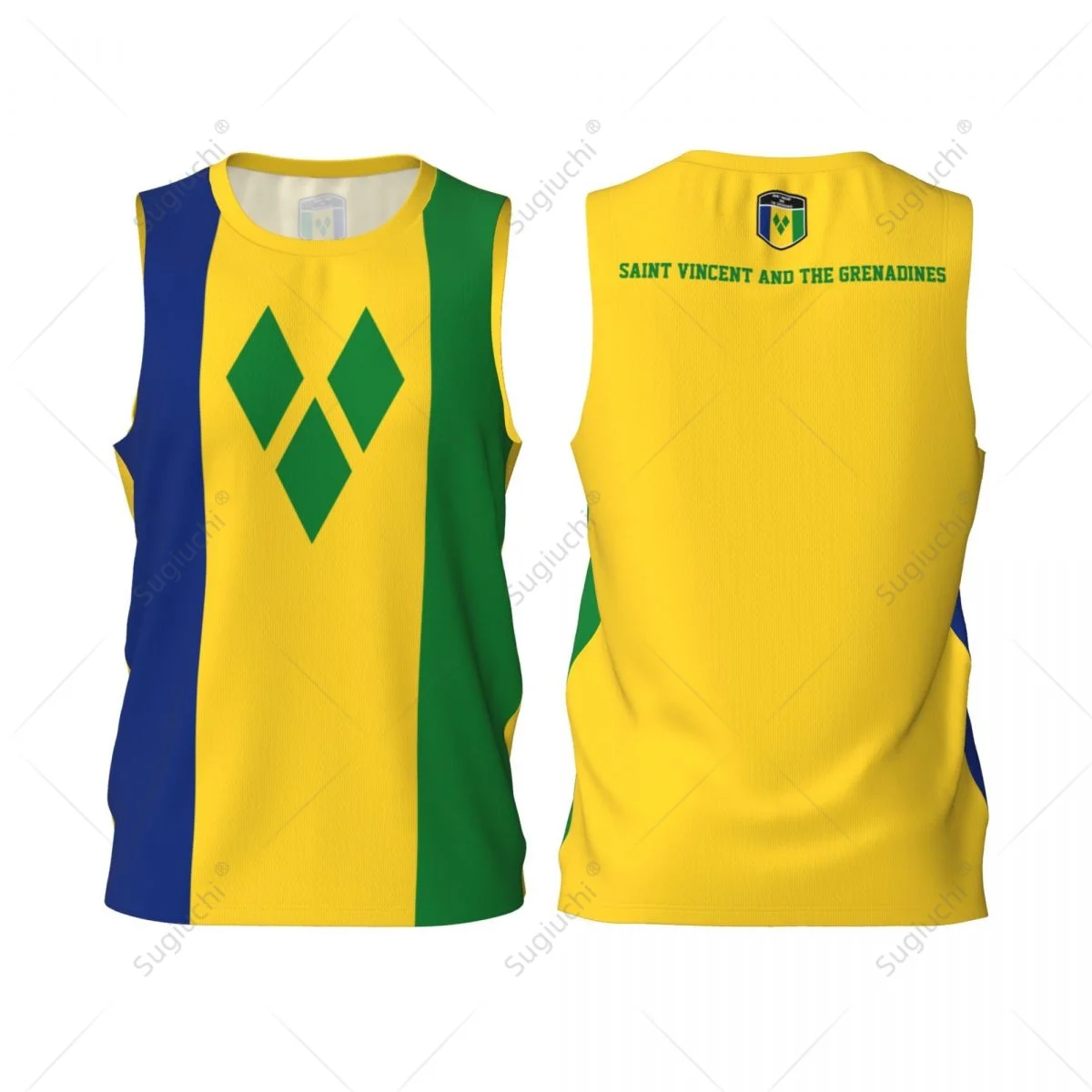 Saint Vincent And The Grenadines Flag Men Basketball Sports Jersey Fitness Multifunction Sleeveless tshirt Custom Name Nunber