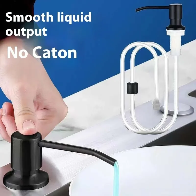 ZEXEF Home Accessory Kitchen Detergent Dispenser Black Marble Soap for Sink Pump Stainless Steel Liquid Pressure Hand Hardware