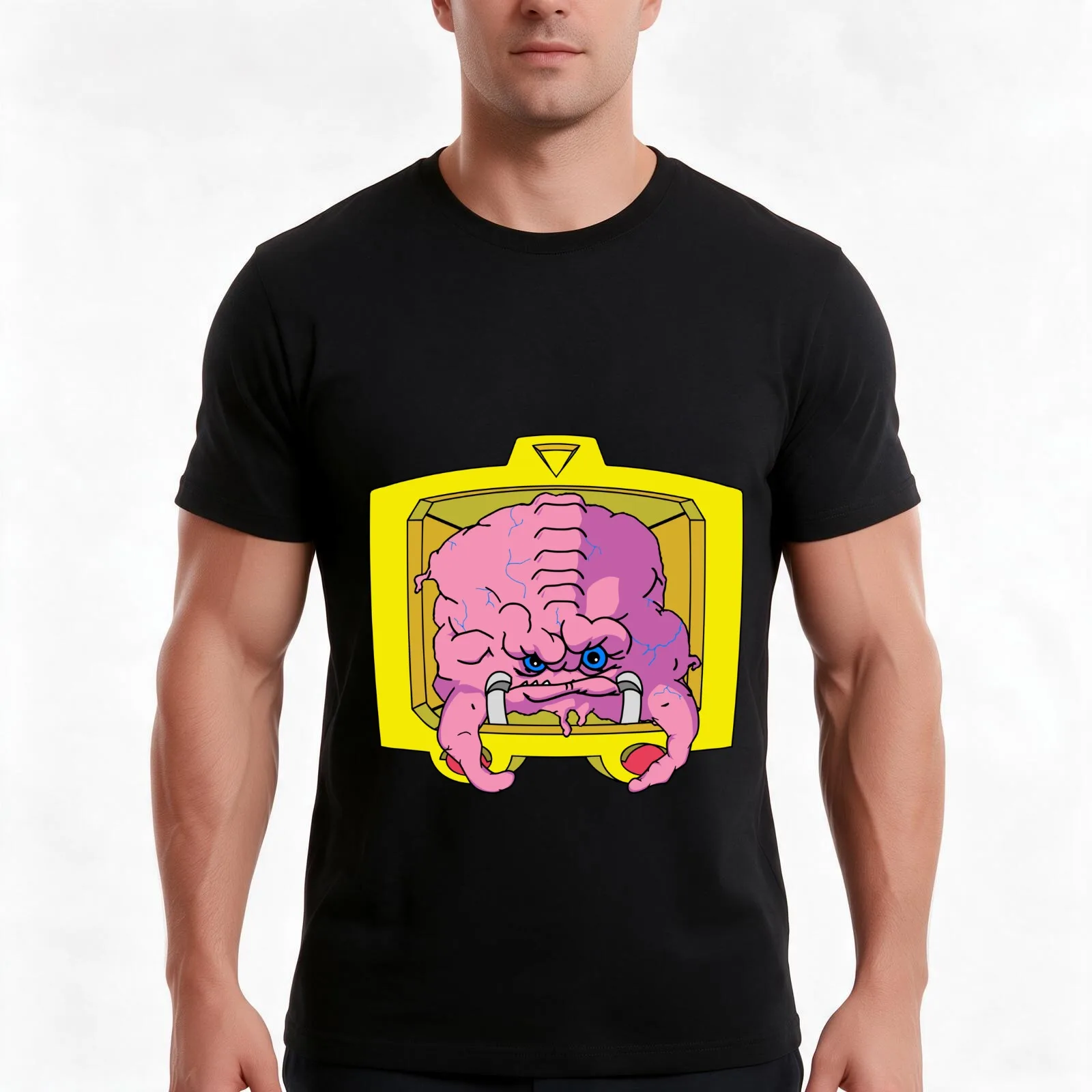 KRANG! T-Shirt, Summer Casual Cotton Tee, Oversized Streetwear Tops, Vintage Graphic Print, Loose Fit Short Sleeve, 100% Cotton