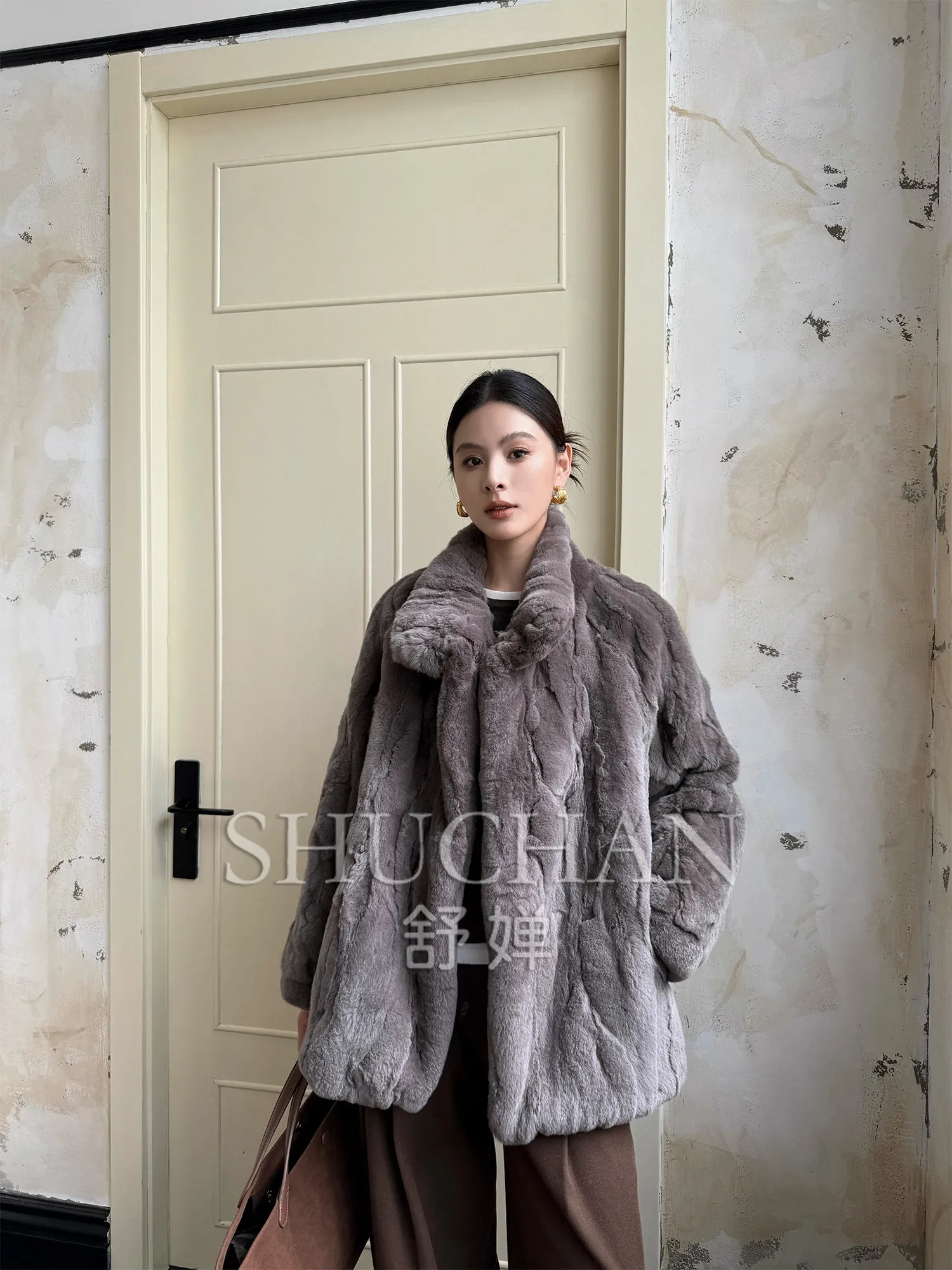 Rex Rabbit Fur Winter 2026 New Imported Medium and Long Coat Fur Integrated Fur Coat Women Casaco Feminino Inverno