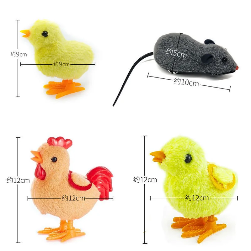 Giocattolo di pollo a orologio sulla catena salto pollo simulazione peluche Mouse carica giocattoli pulcino