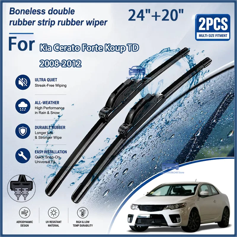 

Front Wiper For Kia Cerato Forte Koup TD 2008-2012 Windshield Windscreen Window Car Rain Brushes 24"+20" Modification parts