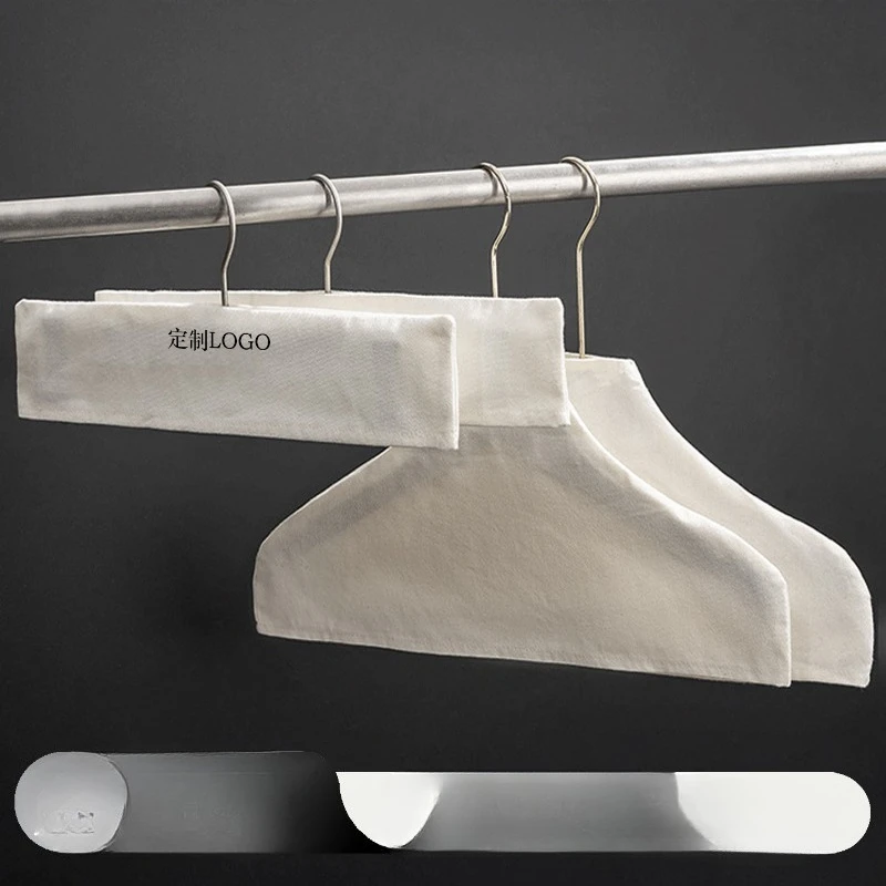 

5 Pcs Non-Slip Cotton Linen Clothes Hanger Covers Dustproof for Children's Men's Women's Wear Specialized for Clothing Store