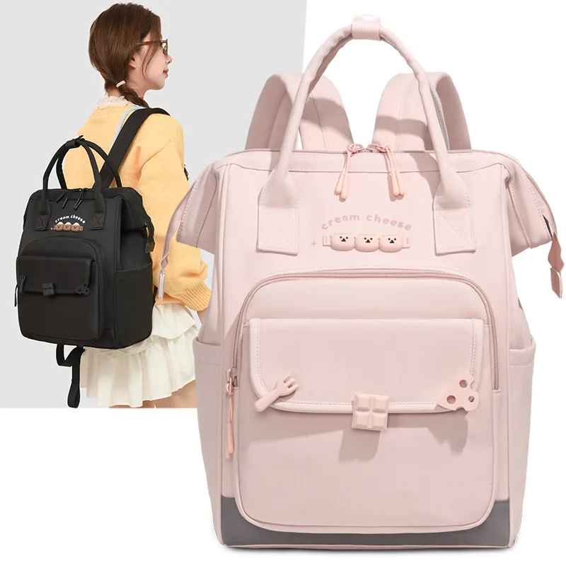 Oxford fabric durable Mommy backpack, color-blocking and splicing travel lightweight hand-held waterproof backpack