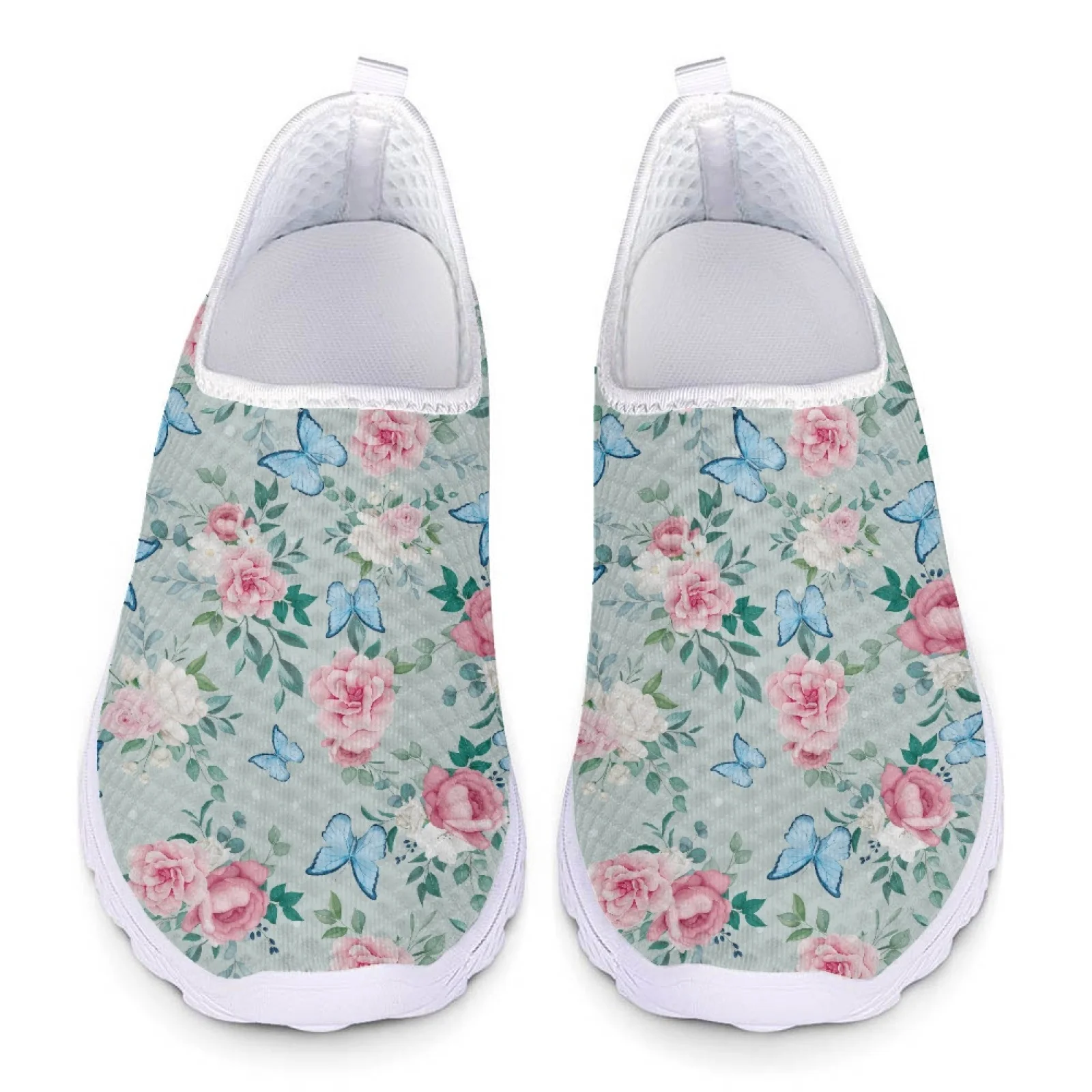 Flower 3D Floral Print Nurse Summer Woman Flat Shoes Penny Loafers Women Casual Shoes Mesh Slip On Flats Sneaker Ladies Sneakers