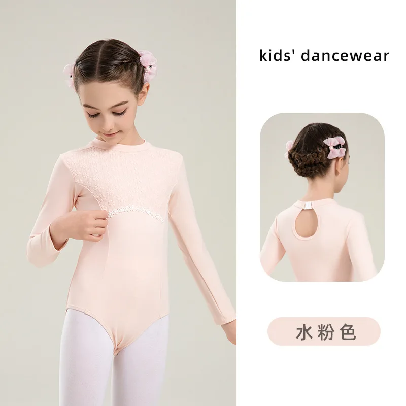 秋と冬の長袖バレエタイツ女の子と子供用タイトレオタードチュチュベルベットダンスバレエトレーニング服