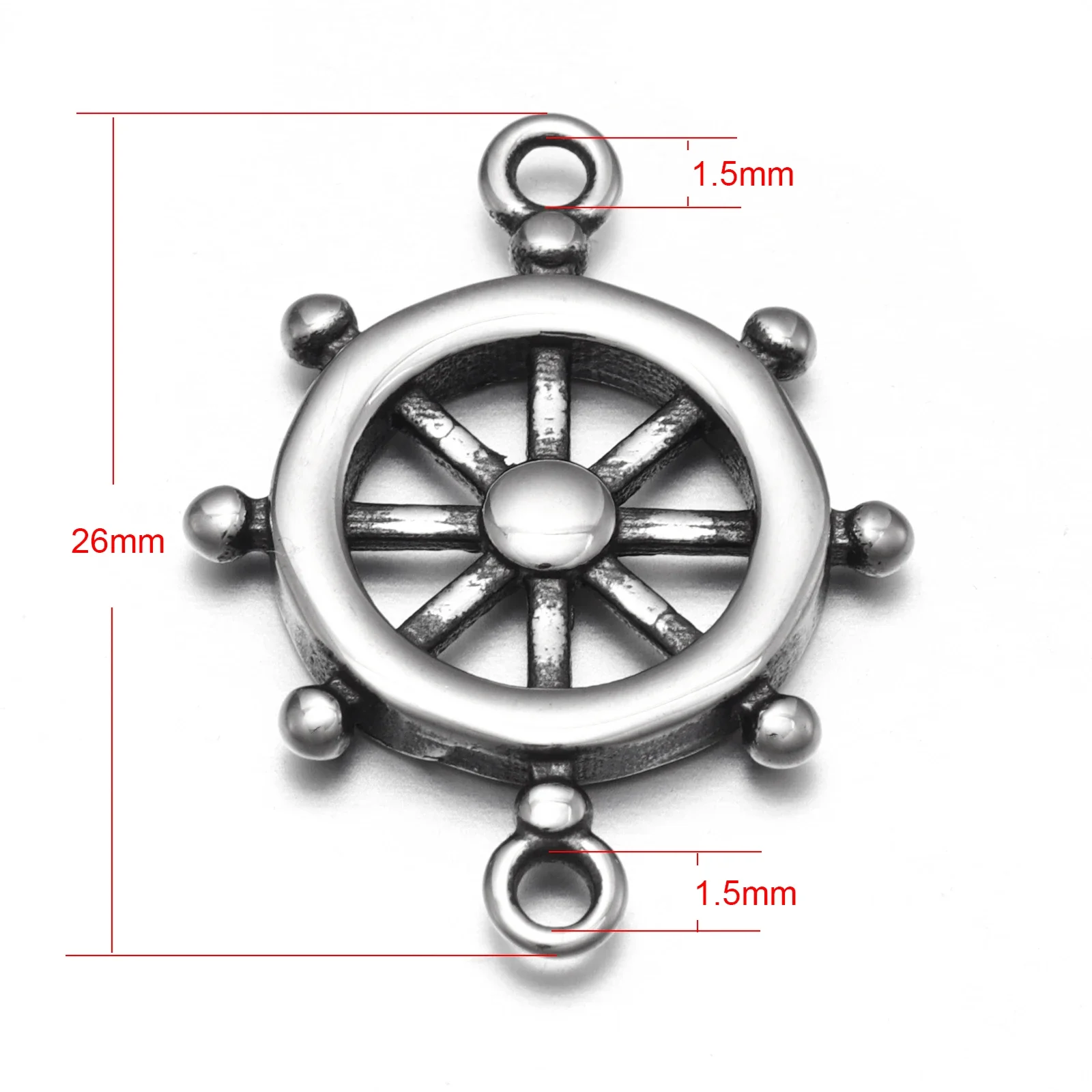 Złącze kotwicy ze stali nierdzewnej Charms 1.5mm otwór na bransoletkę DIY komponenty do wyrobu biżuterii złącza komponentów — zdjęcie 4