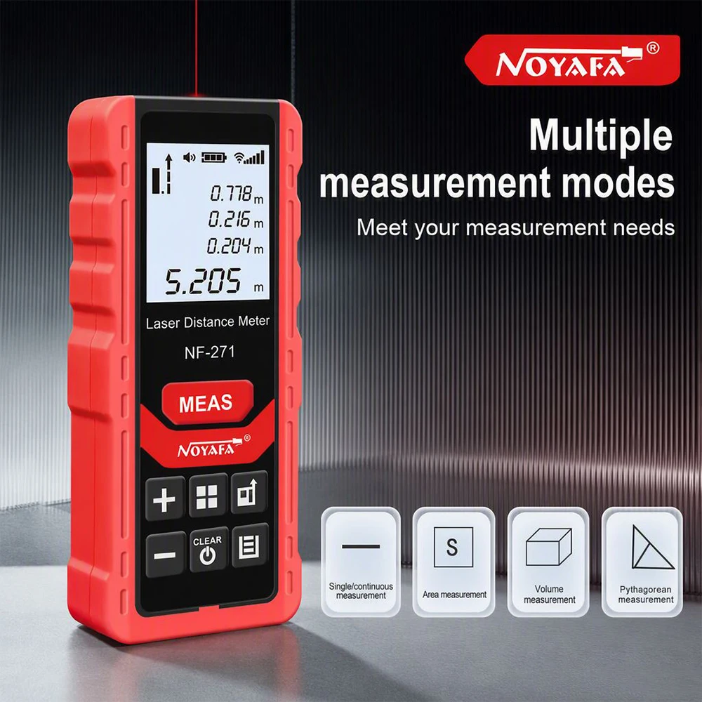 Noyafa NF-271-80M Electronic Digital Laser Distance Meter Measuring Tape Tool - Laser Range Finder Roulette Metro