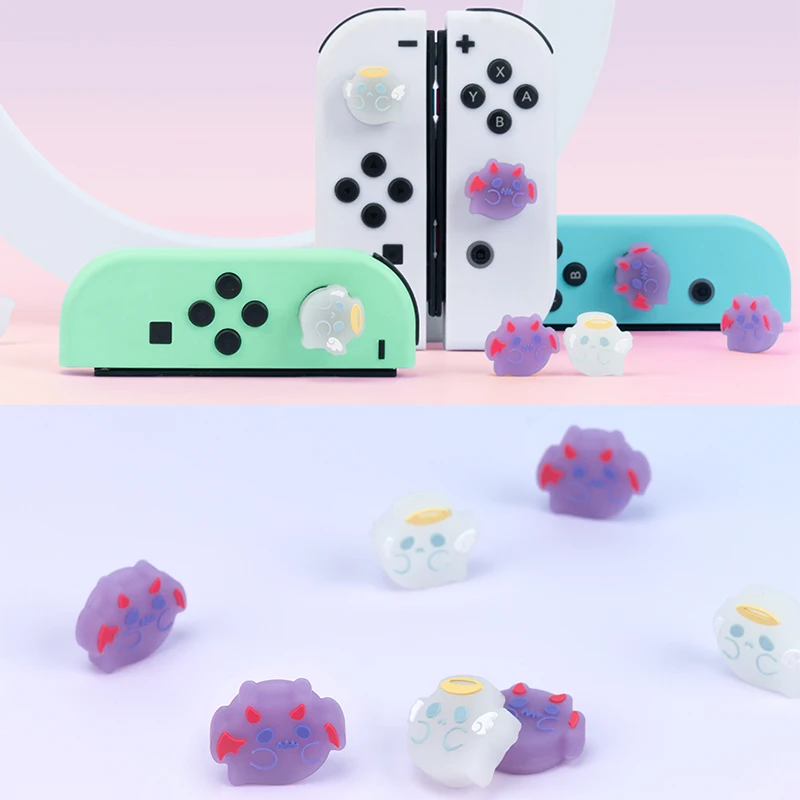 Cute Cartoon Silicone Thumb Stick Grip Cap Joystick Cover For Switch NS Oled/Lite Joy-con Controller Soft Protector Case