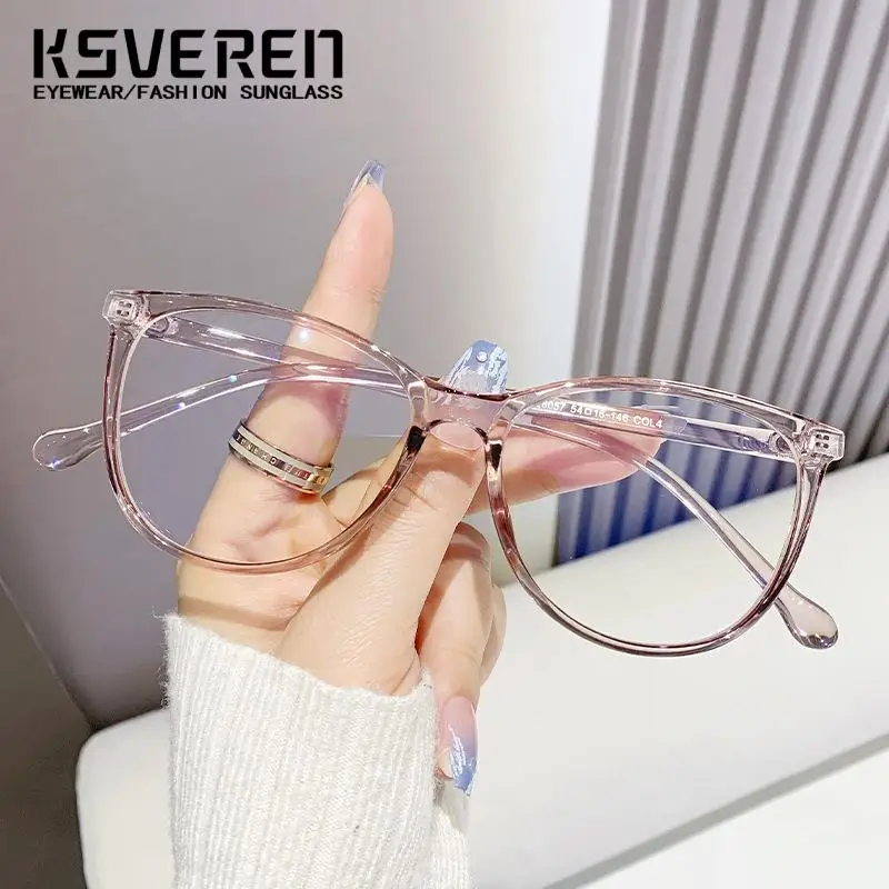 KSVEREN Anti Blue Lightแว่นตาผู้ชายVINTAGEรอบแว่นตาผู้หญิงแฟชั่นแว่นตาPresbyopicกรอบ