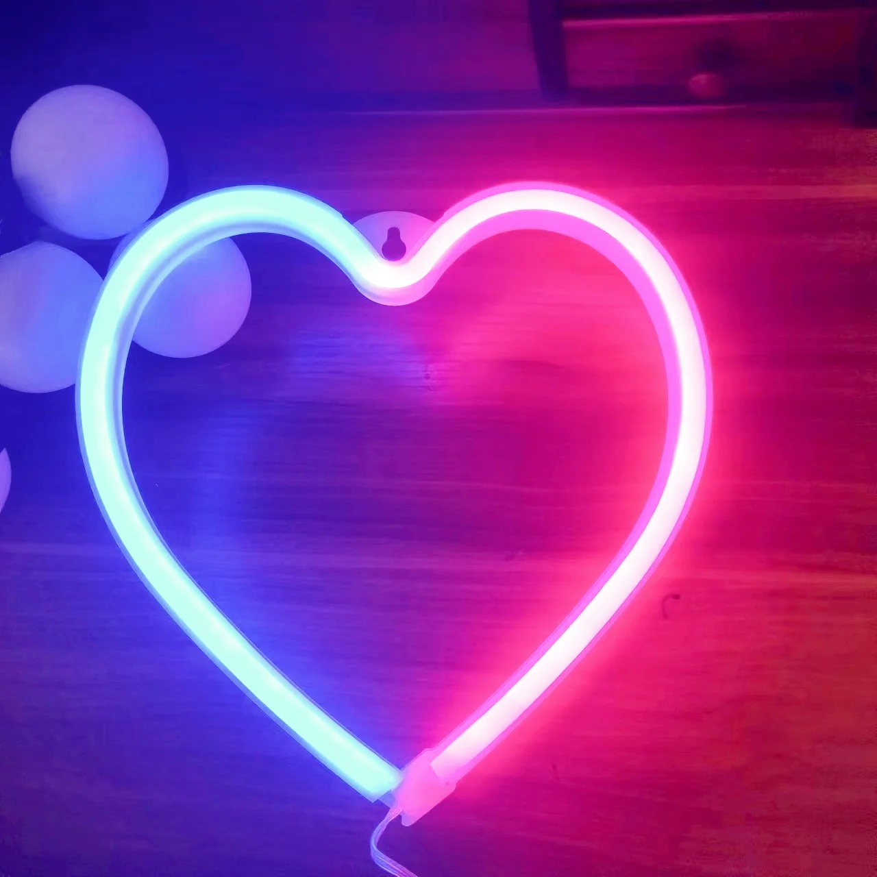 1 Piece, Love-Shaped Neon Light, USB or Battery Powered, Suitable for Room Wall Decoration, Birthday Party, Gift Giving, Photo Set, Etc. (Battery Not Included)