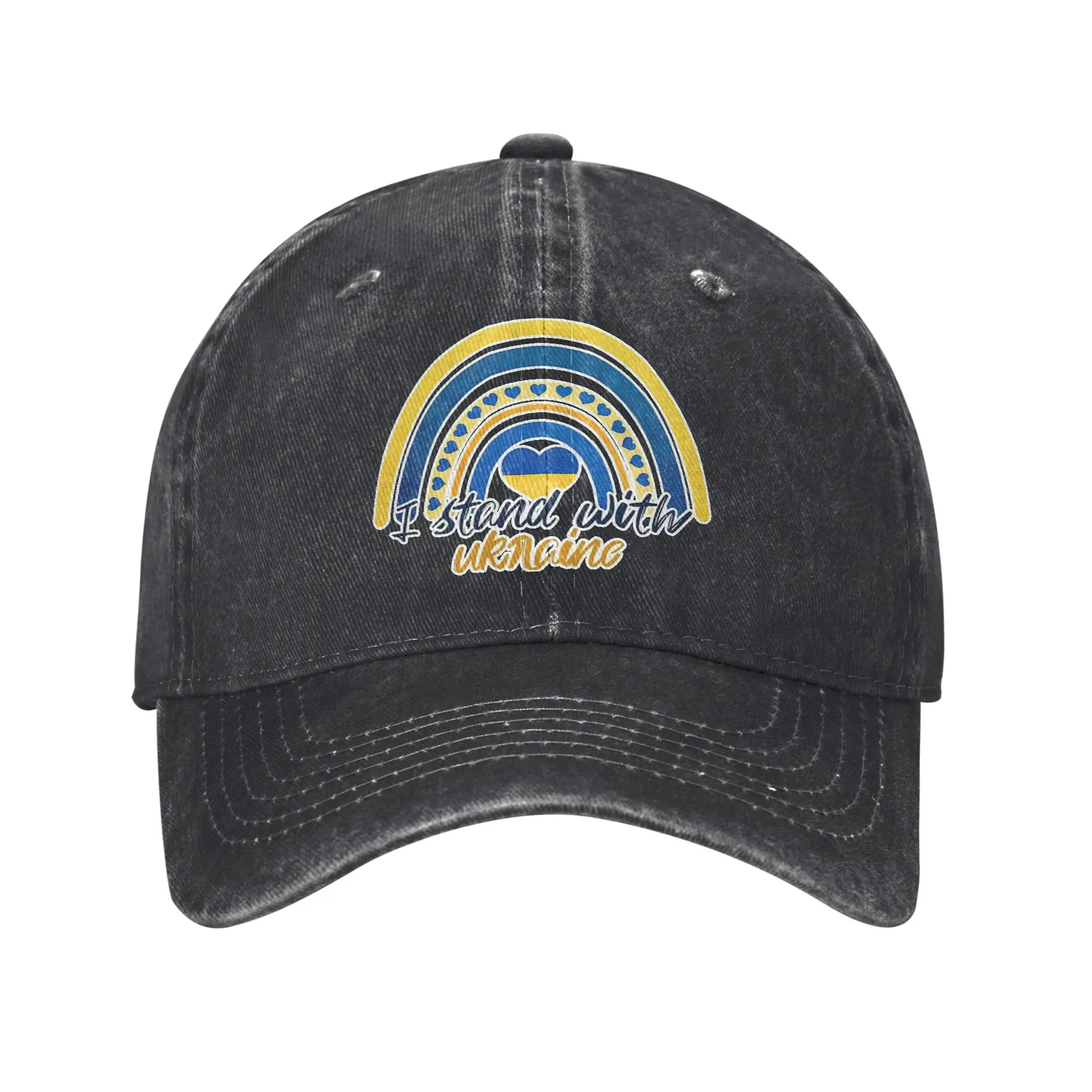 Ukraine Vintage Rainbow  Unisex Style Baseball Caps  Distressed Denim Caps Hat Casual Outdoor Running Golf Gift Snapback Hat