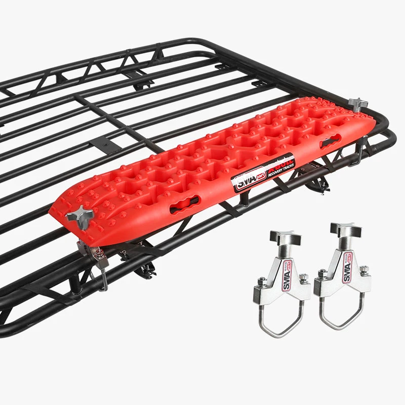 2pcs Universal Recovery Board Roof Rack Mount Bracket Kit with Mounting Hardware Fasteners for Offroad 4x4 SUV Auto Parts