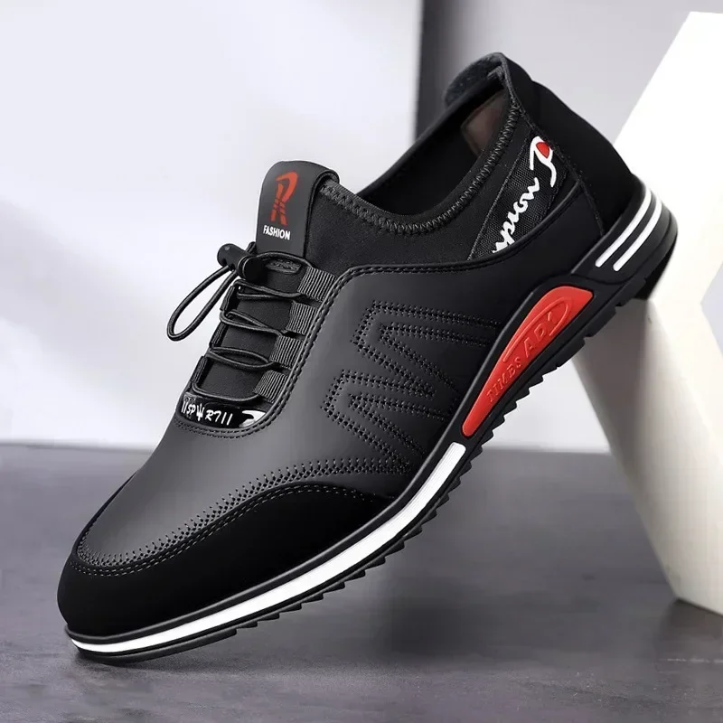 

2025 Hot Men's Shoes Lightweight Leather Shoes for Men Soft Soled Male Sneakers Breathable Casual Shoes Slip on Working Footwear