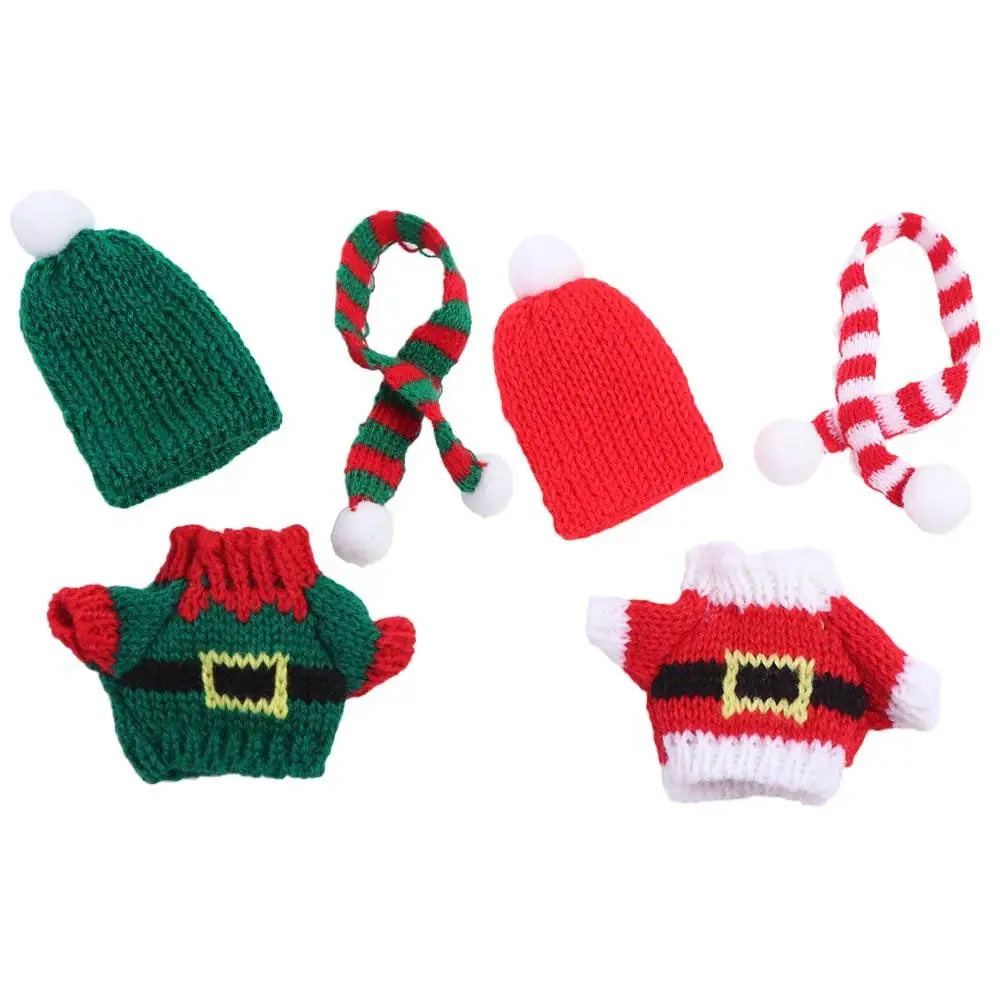 

1 комплект, комплект свитера, зимняя одежда для куклы, вязаная шапка, сменная хлопковая кукольная одежда, шарф, милая плюшевая одежда для кукол