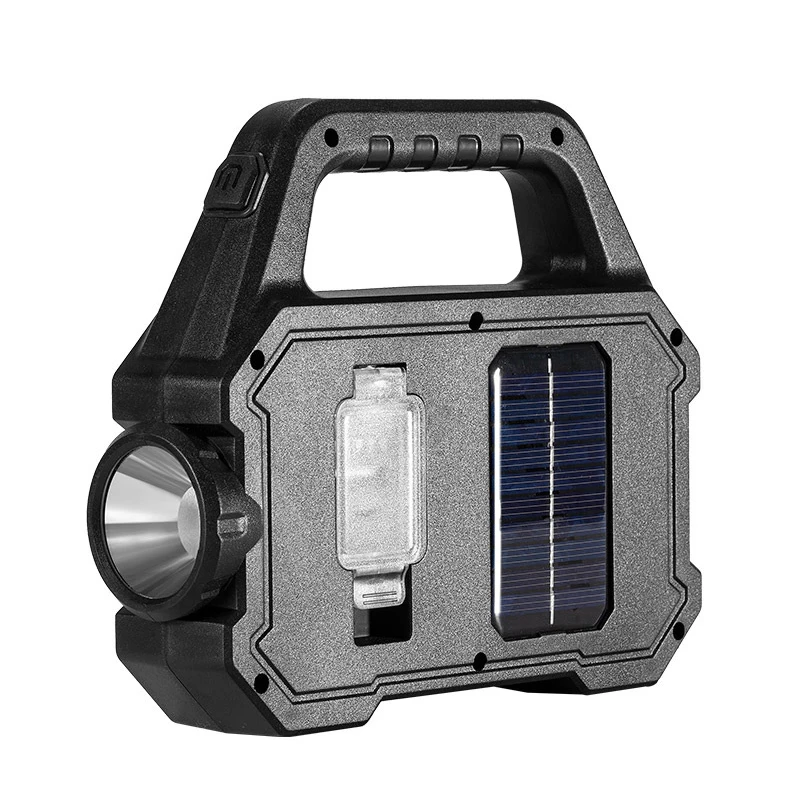 Multifunctional Searchlight Near And Far Light Fishing Outdoor Lighting Solar Power Charger Strong Light Cob Portable Flashlight