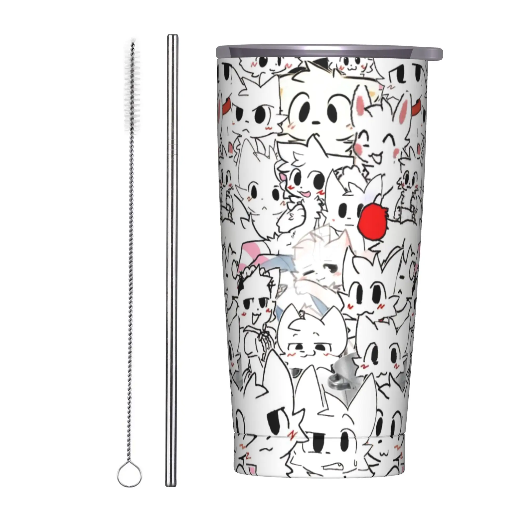 Boykissers Silly Tumbler Vacuum Insulated Cat Coffee Cups Vacuum Flask Smoothie Tea Mugs Water Bottle, 20oz