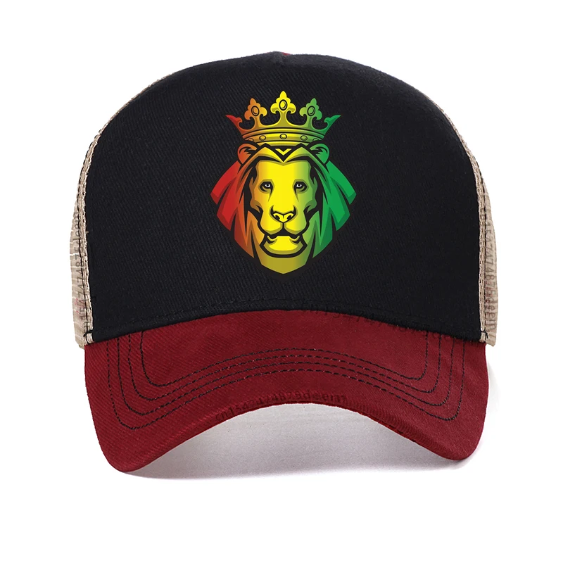 

fashion Lion Of Judah Reggae Music Rastafari Rasta Baseball cap for men cotton awesome summer Mesh Breathable Trucker hat