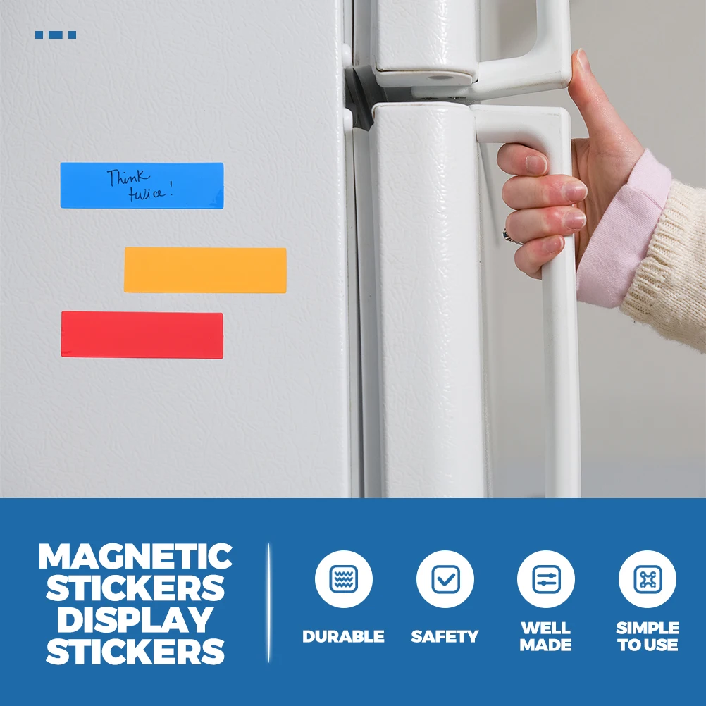 

60Pcs Reusable Magnetic Name Tags Dry Erase Write on Labels for Fridge Whiteboard Office School Home Organization Bright Color