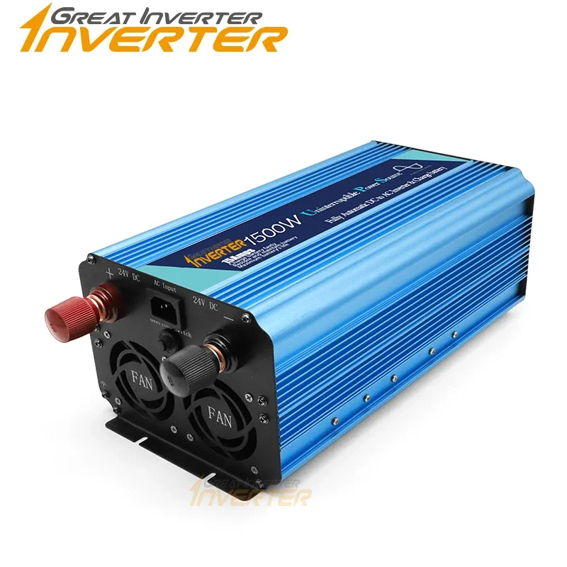 1500W 50HZ Car Pure Sine Wave Inverter Built-in UPS 20A 10A Charge Controller DC 12V 24V TO AC 220V charger Home Use