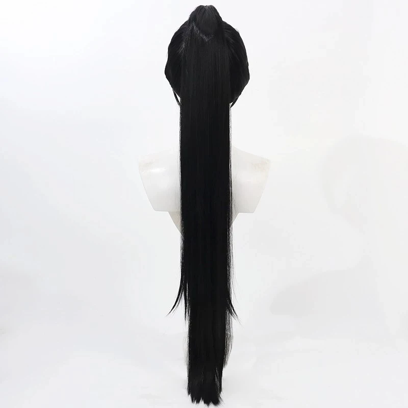 Cosplay Wig Ashes of the Kingdom Anime Wig Princess Shiyi Long Black Synthetic Wig Game Cosplay Grab Ponytail Wig for Female