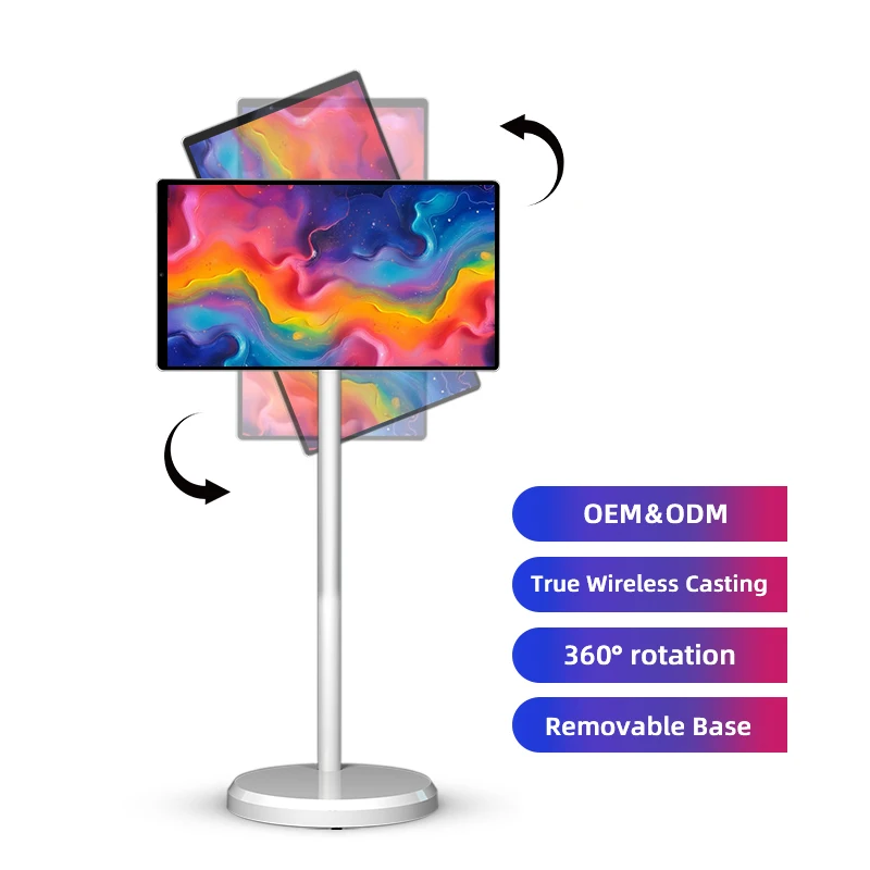 

21.5" Wireless Smart TV Android 15 Touch Screen Display Portable TV Stand Mobile Interactive Full HD 1080p 4GB RAM