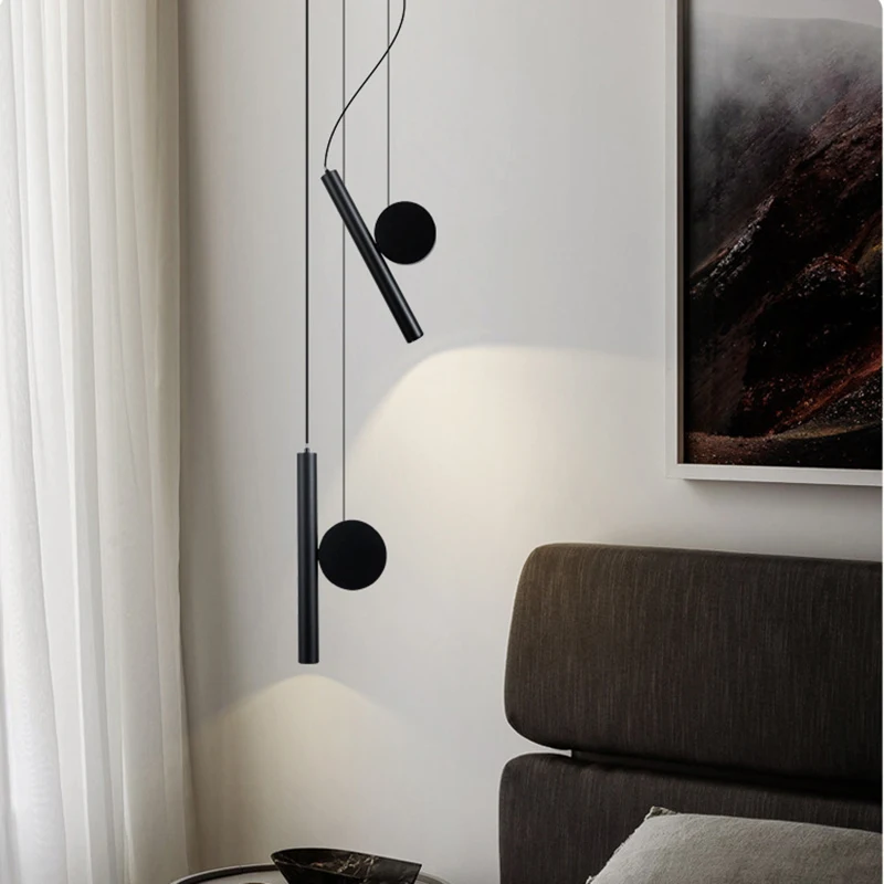 Adjustable Cable Bedroom Bedside Hanging Light High CRI LED White Black Pendant Lamps for Ceiling Lighting