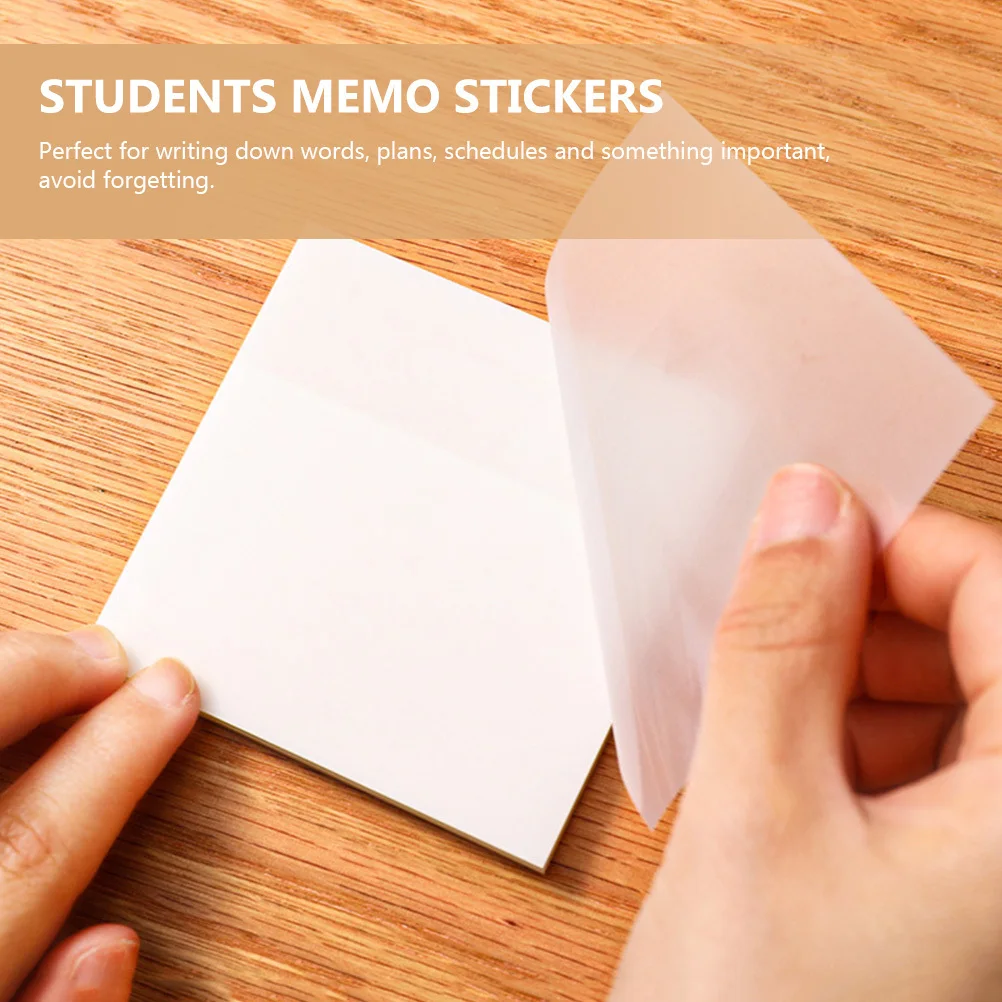

6Pcs Waterproof Transparent Memo Pads Multipurpose Portable Removable Adhesive Office Students Reminder Labels