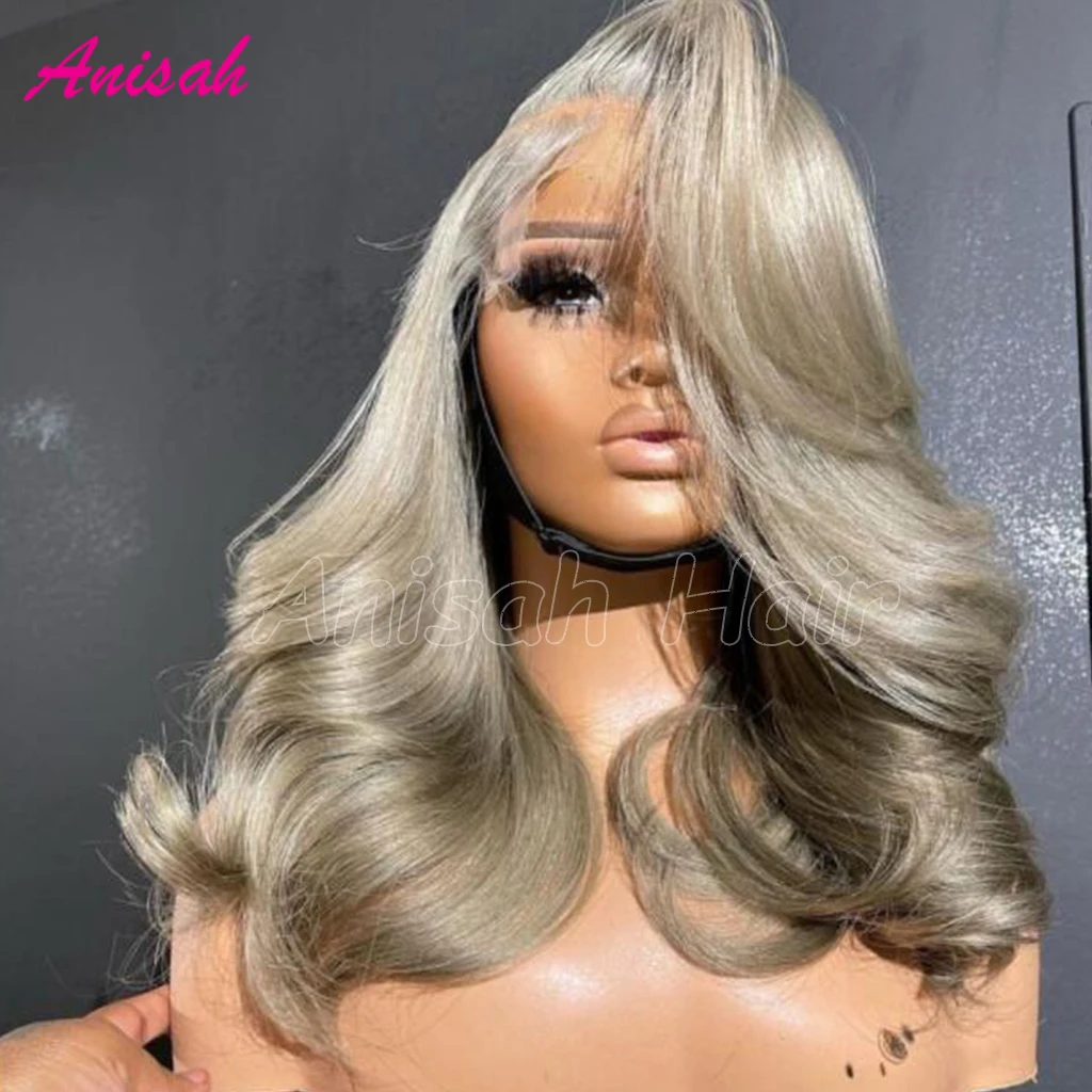 100% Virgin Hair Glueless Lace Closure Front Wigs Human Hair Pre Plucked Body Wave 13x4 Colored Human Hair Lace Frontal Wig