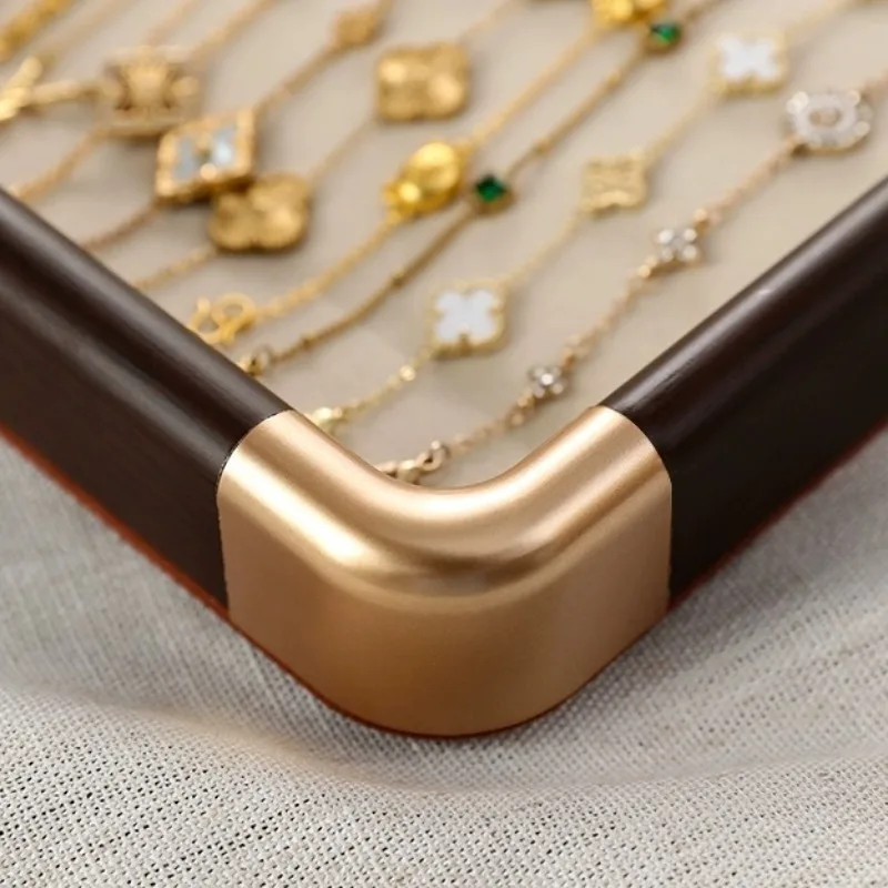 صينية مجوهرات خشبية كبيرة فاخرة صواني تخزين حلقة المعارض عداد القلائد القرط عرض البليت مجوهرات المنظم الدعامة