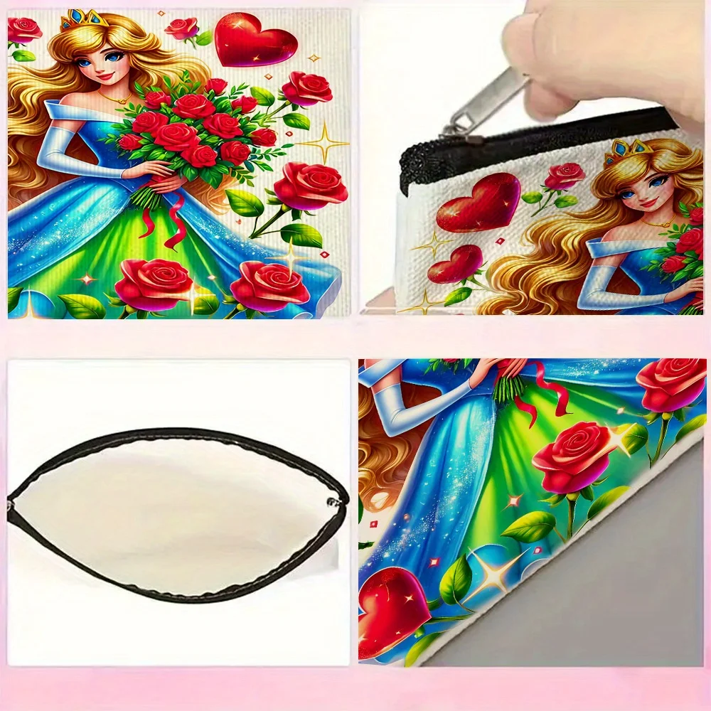 1個のプリンセスメイクアップ収納バッグ、ジュエリー収納バッグ、完璧な旅行用ジッパー収納バッグ - 楽しい誕生日プレゼント