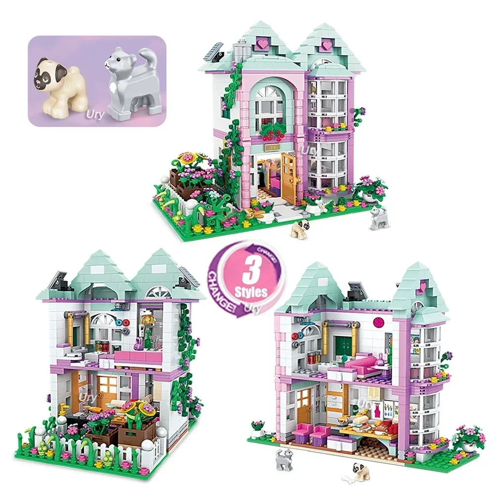 Friends City House ฤดูร้อน Holiday Villa Castle Building Blocks ชุดตัวเลขสระว่ายน้ํา DIY ของเล่นสําหรับเด็กผู้หญิงคริสต์มาสของขวัญ