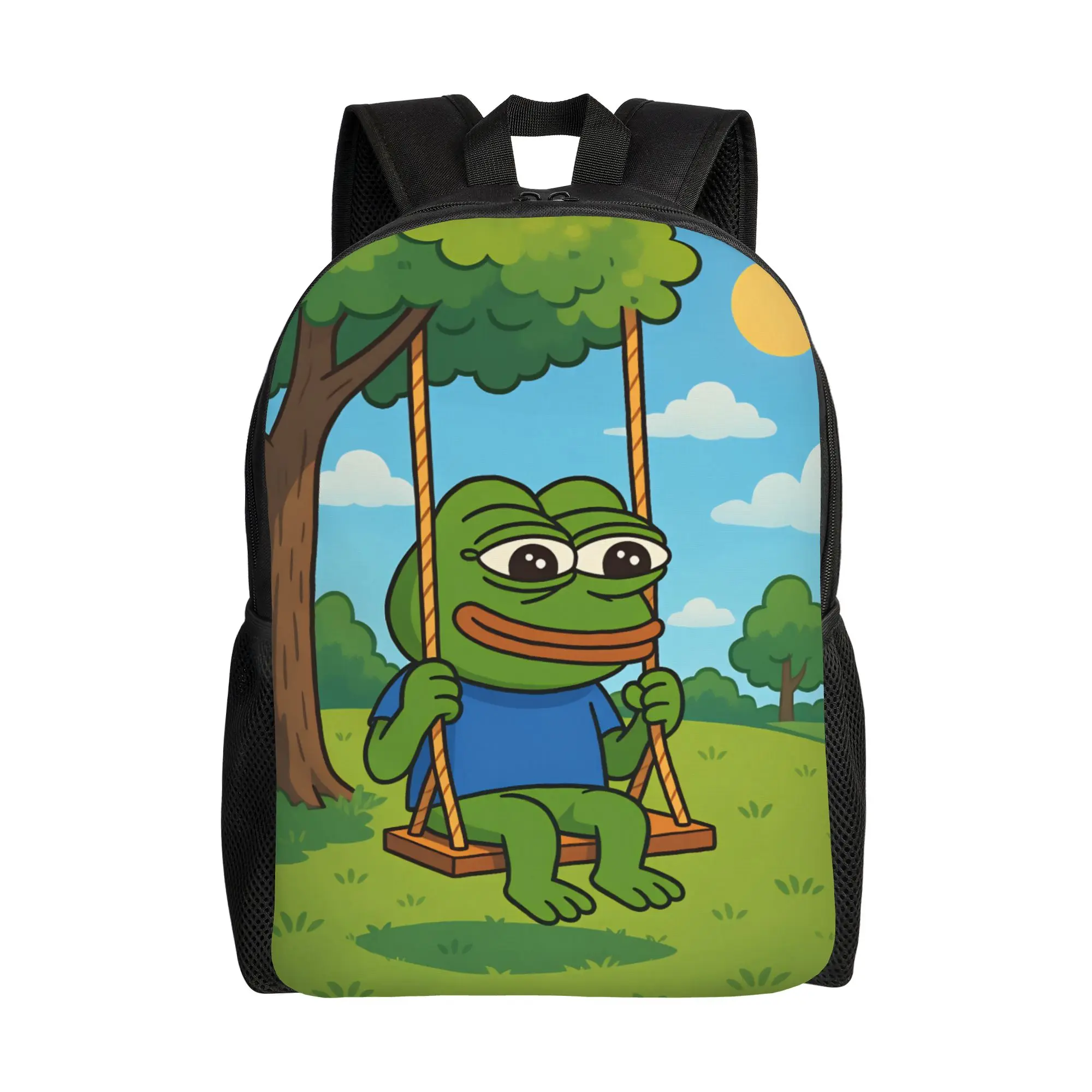 

Sad P-Pepe Frog Backpack for Men Women Fashion Student Business Daypack Brainrot Meme Laptop Computer Shoulder Bag Sports