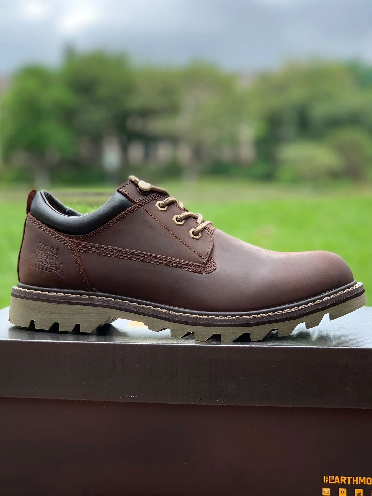 

Водонепроницаемые кожаные рабочие туфли для мужчин, низкие, в стиле ретро, для активного отдыха, повседневные, нескользящие, с широким носком, удобные рабочие туфли.