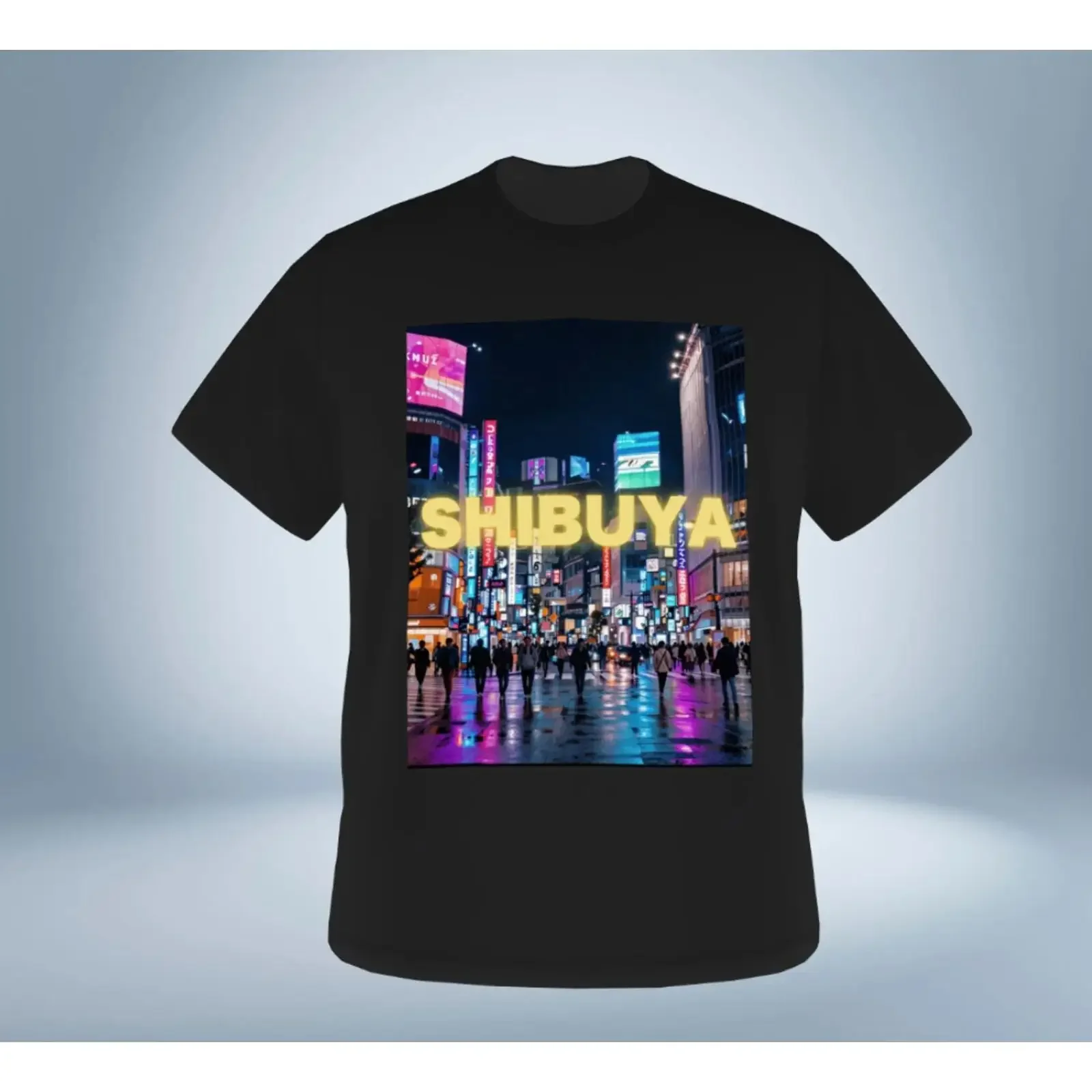 Tokyo Neon City T Shirt Ver 4 Shibuya Original Treasures Japan vintage Washed Unisex Versatile Breathable Comfortable graphic