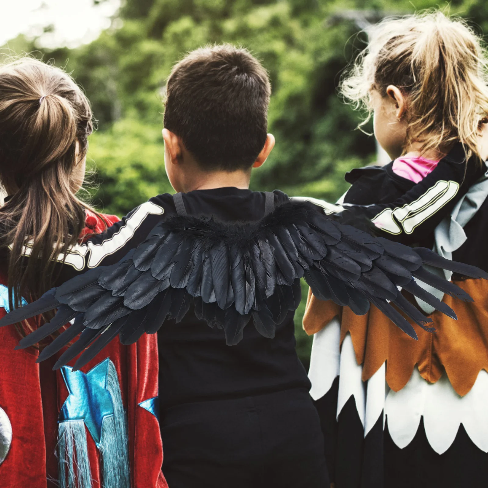 Black Halloween Cosplay Performance Prop Decoration Elastic Swallows Wings for Kids Children