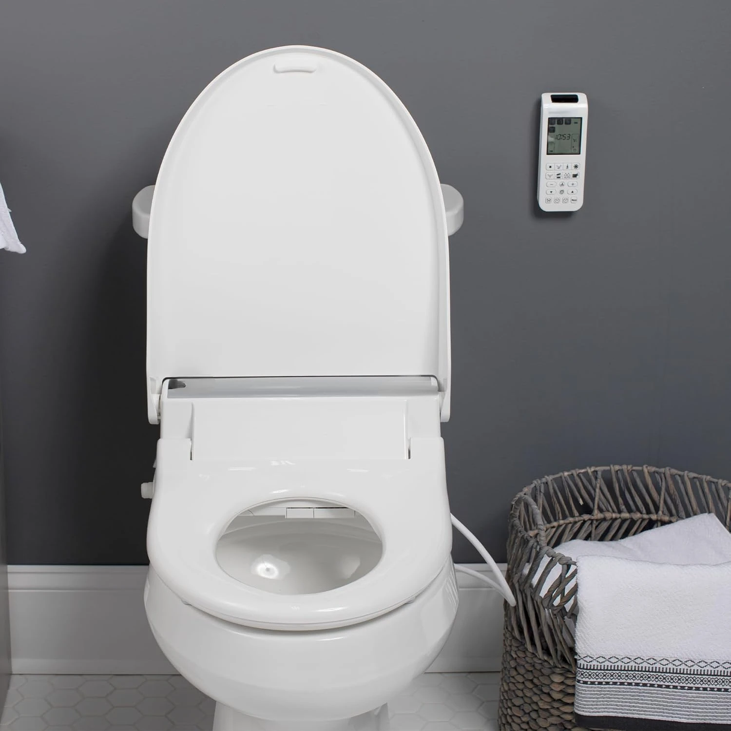 Electric Bidet Toilet Seat, Warm Water with Air Dryer, Heated Seat with Sensor and Slow Close Lid